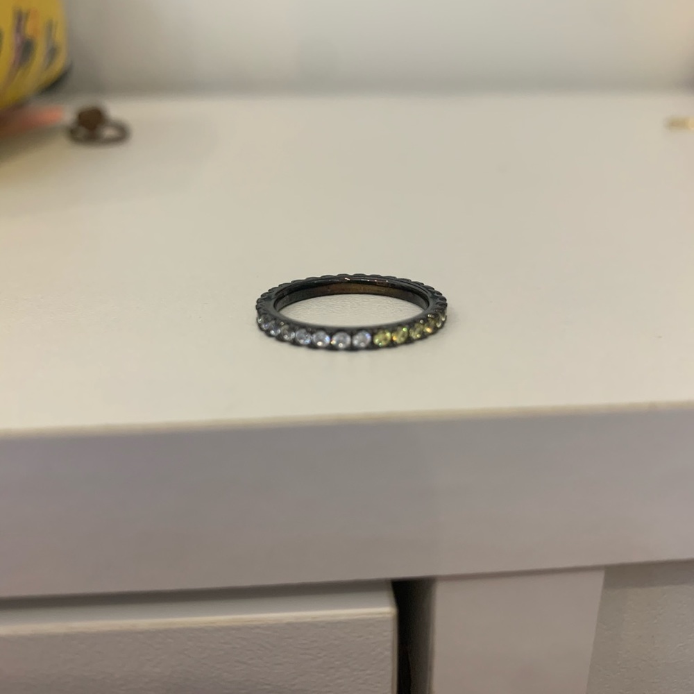 Yellow and White diamond ring